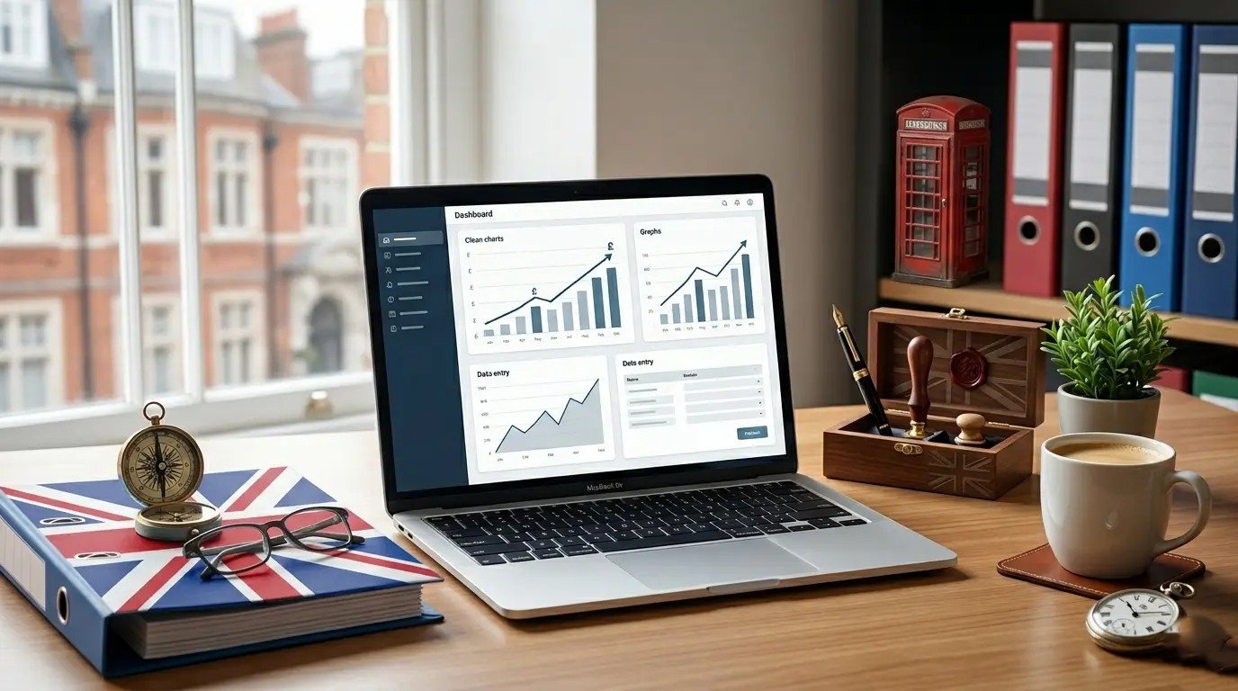 Business meeting where manager uses daily accounting reports on screen to make pricing and staffing decisions